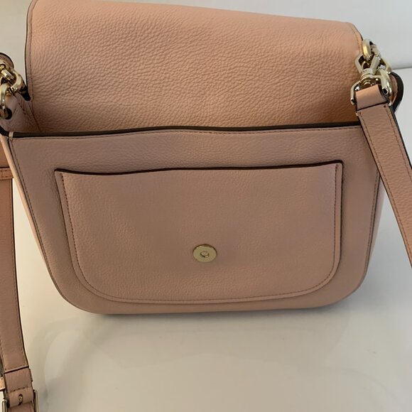 Kate Spade - Medium Flap Shoulder Bag - Pebbled leather - Rose Smoke - Picture 5 of 13